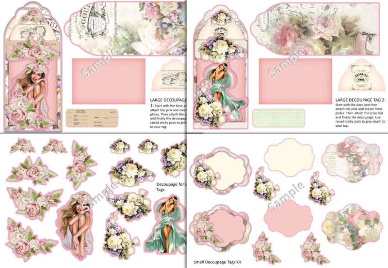 Decoupage Tag Clipart Bundle for Cards - CraftNest - Digital Crafting and Art