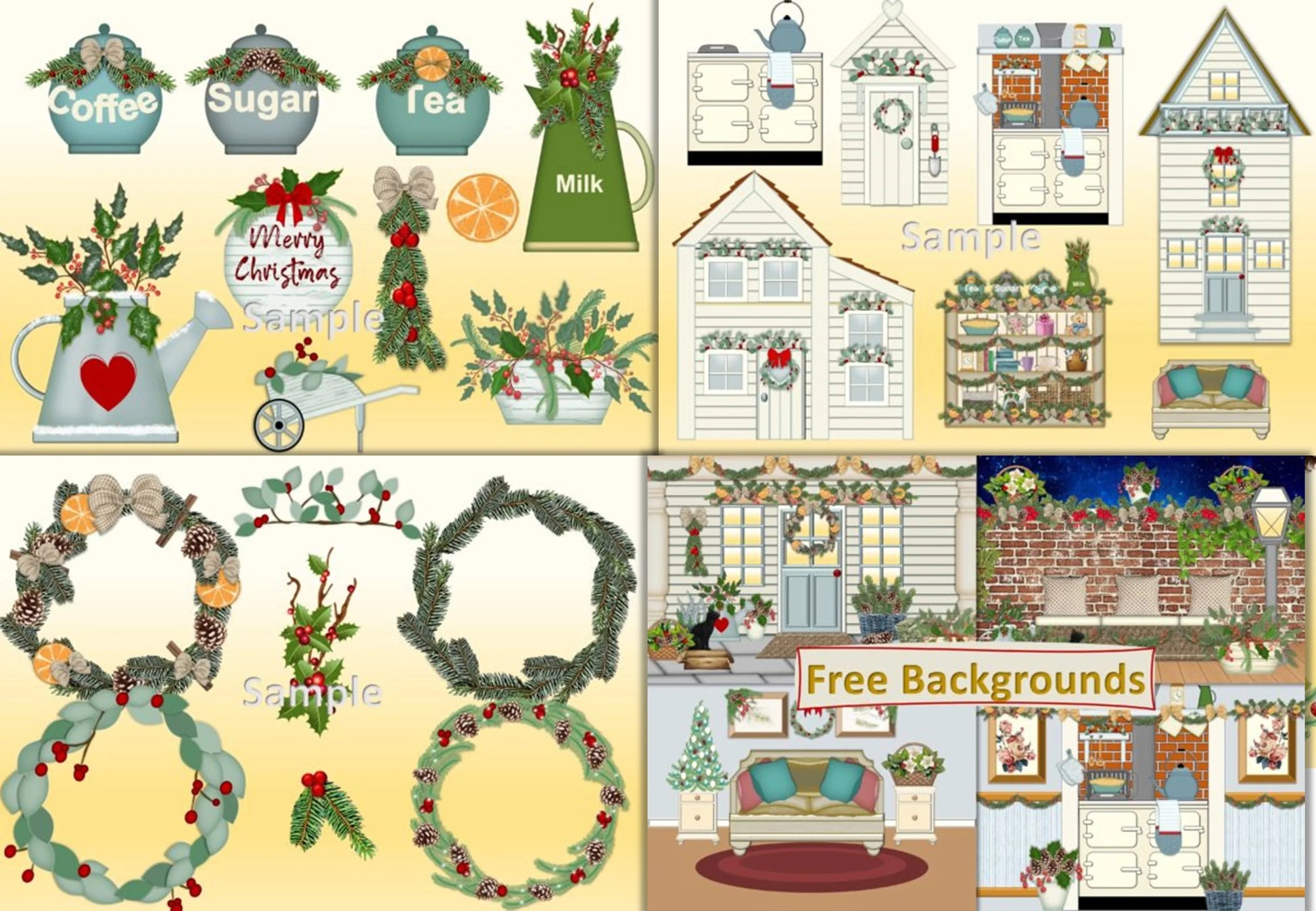 Christmas 70-Piece Clipart Bundle - CraftNest - Digital Crafting and Art