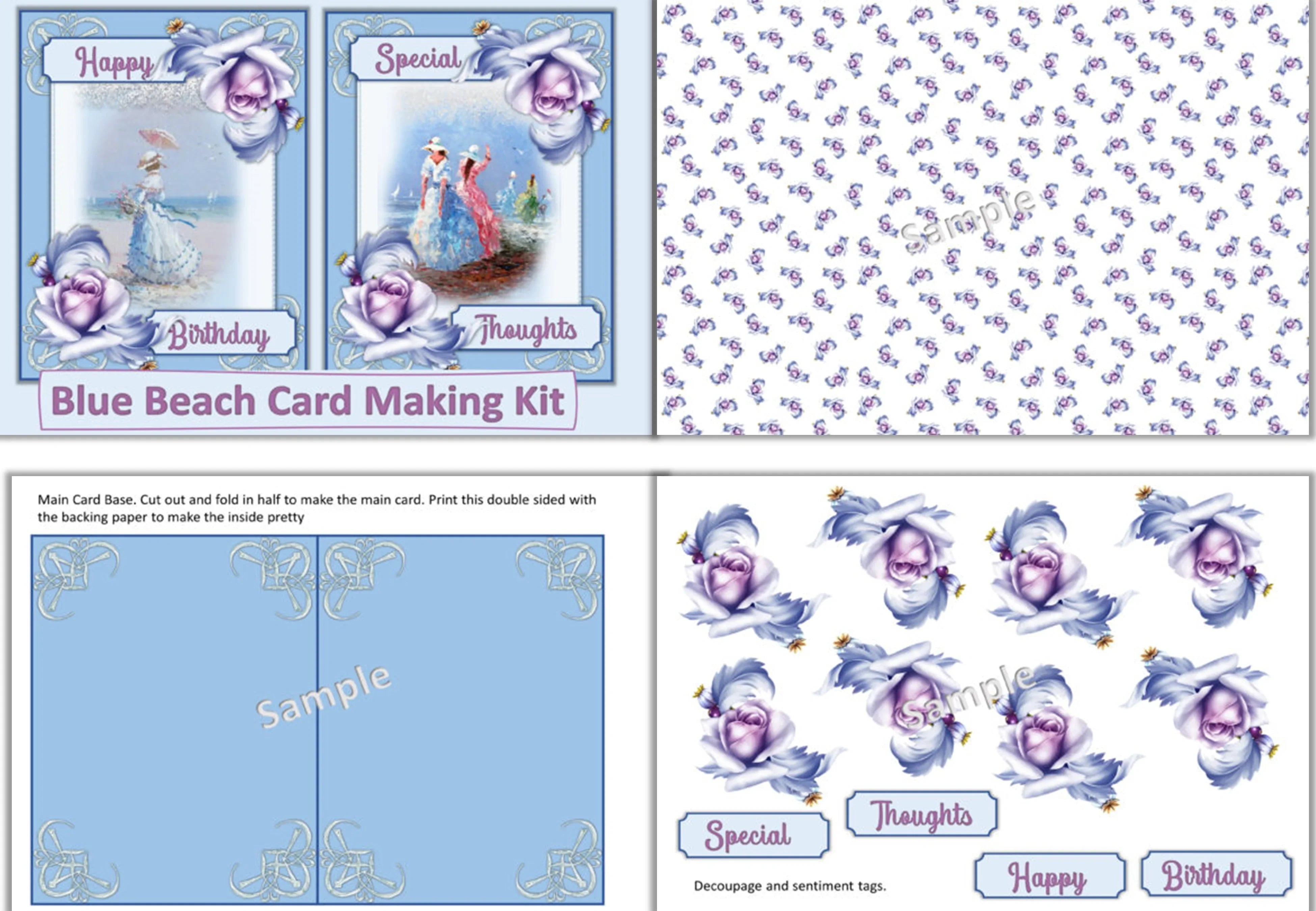 Blue Woman Card Making Clipart Bundle - CraftNest - Digital Crafting and Art