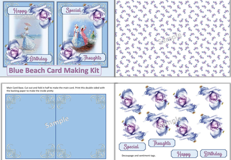 Blue Woman Card Making Clipart Bundle - CraftNest - Digital Crafting and Art