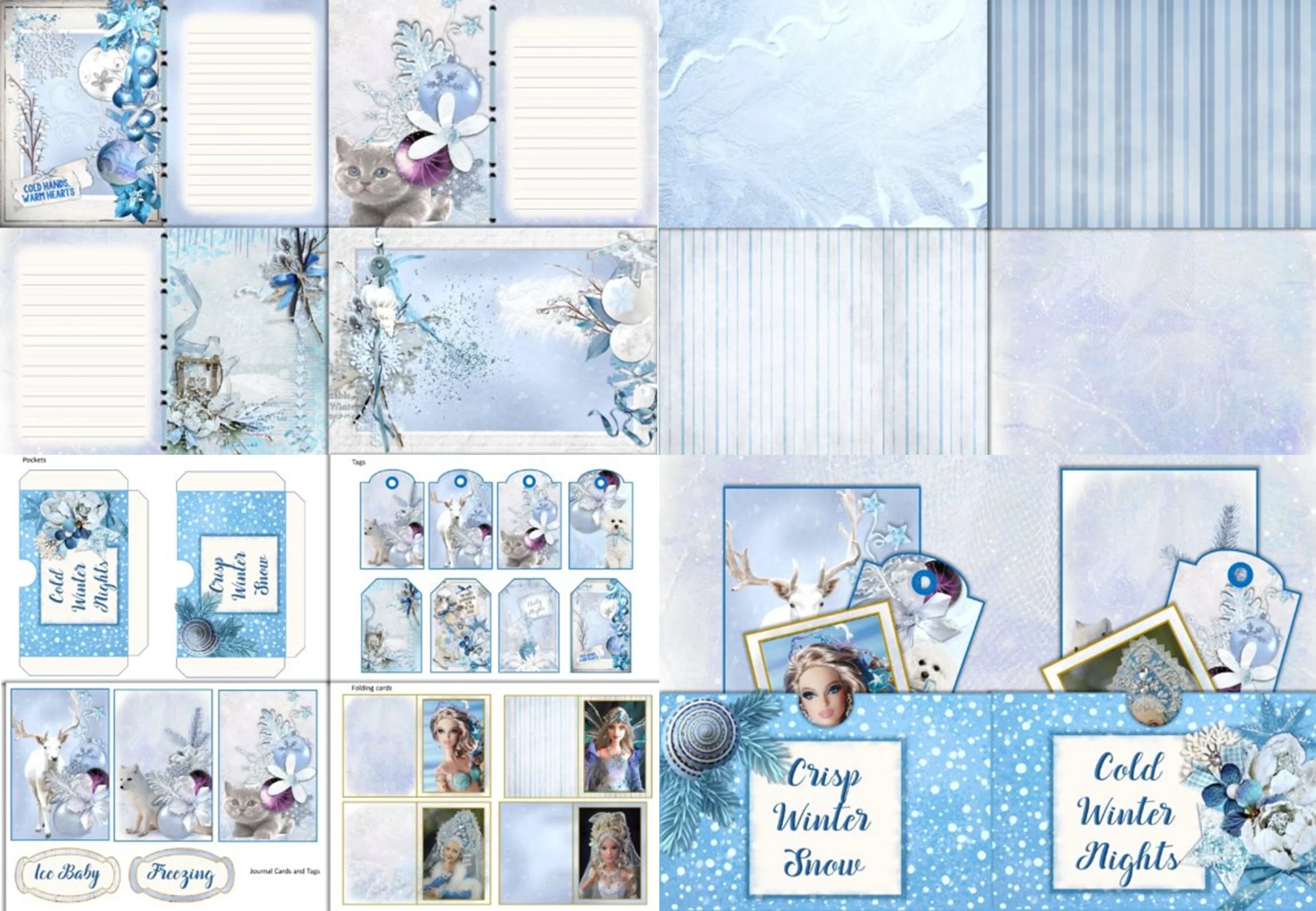 Chilly Ice Wonderland Junk Journal Bundle - CraftNest - Digital Crafting and Art