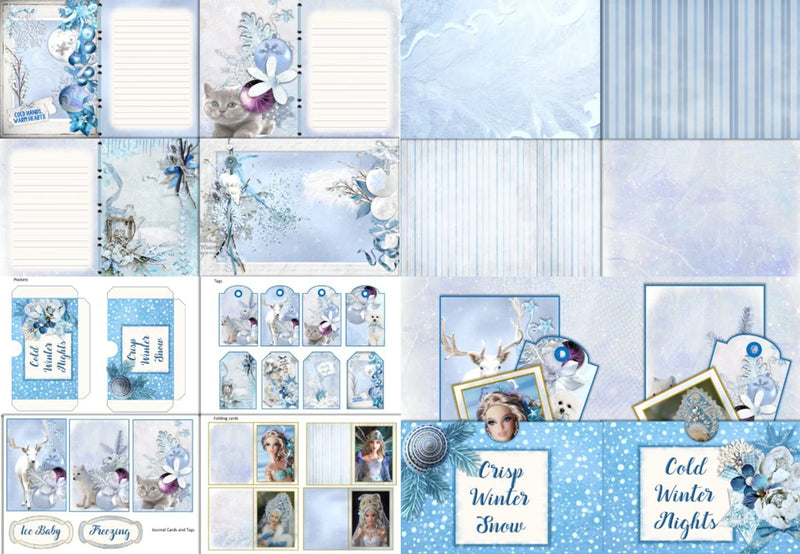 Chilly Ice Wonderland Junk Journal Bundle - CraftNest - Digital Crafting and Art
