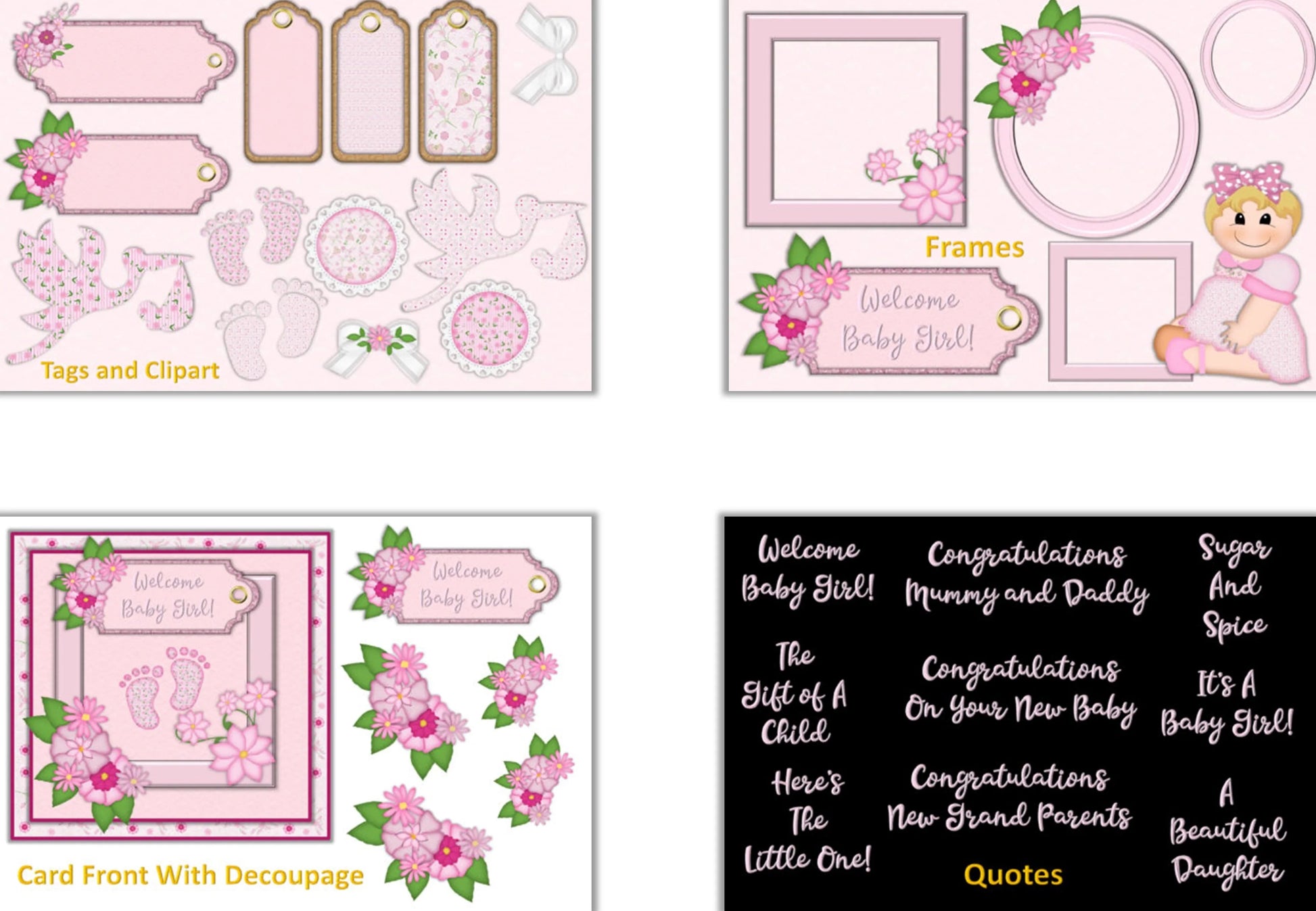 Baby Girl Backgrounds Clipart Bundle - CraftNest - Digital Crafting and Art
