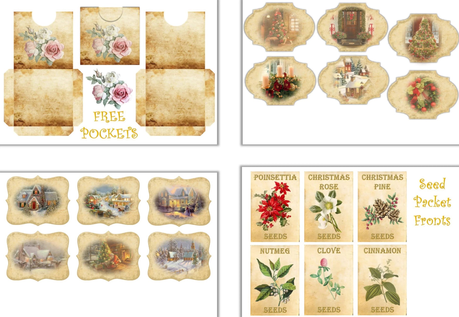 Christmas Backgrounds with Free Tags - CraftNest - Digital Crafting and Art