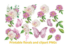 Blossoms and Butterflies Clipart Bundle - CraftNest - Digital Crafting and Art