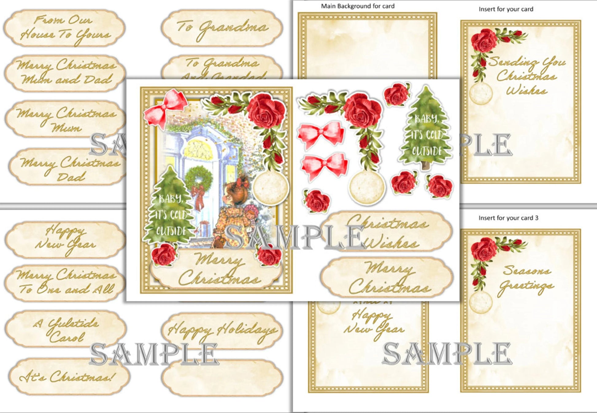 Christmas Card Making Clipart Bundle - CraftNest - Digital Crafting and Art