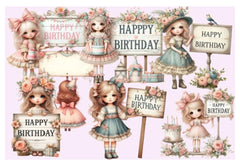 Birthday Girl Clipart Bundle - 22 Pieces - CraftNest - Digital Crafting and Art