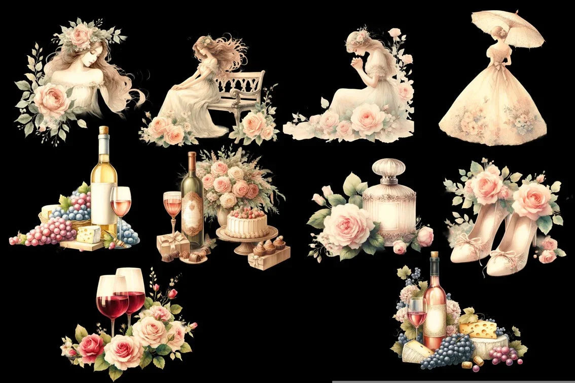 Shabby Chic Woman Clipart Bundle - CraftNest - Digital Crafting and Art