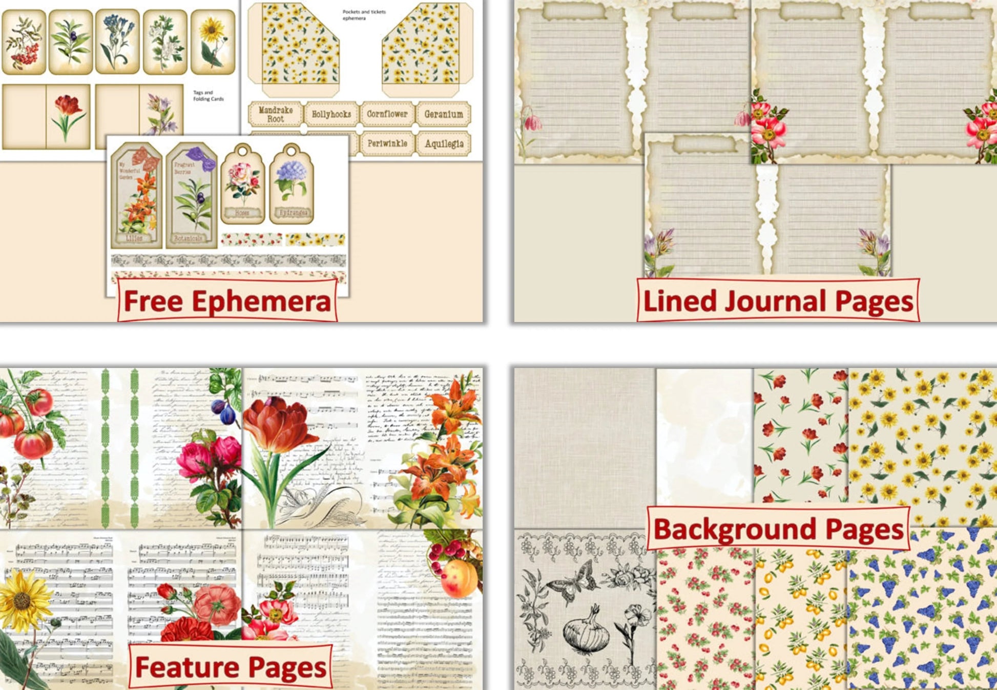 Botanical Free Clipart Bundle - CraftNest - Digital Crafting and Art
