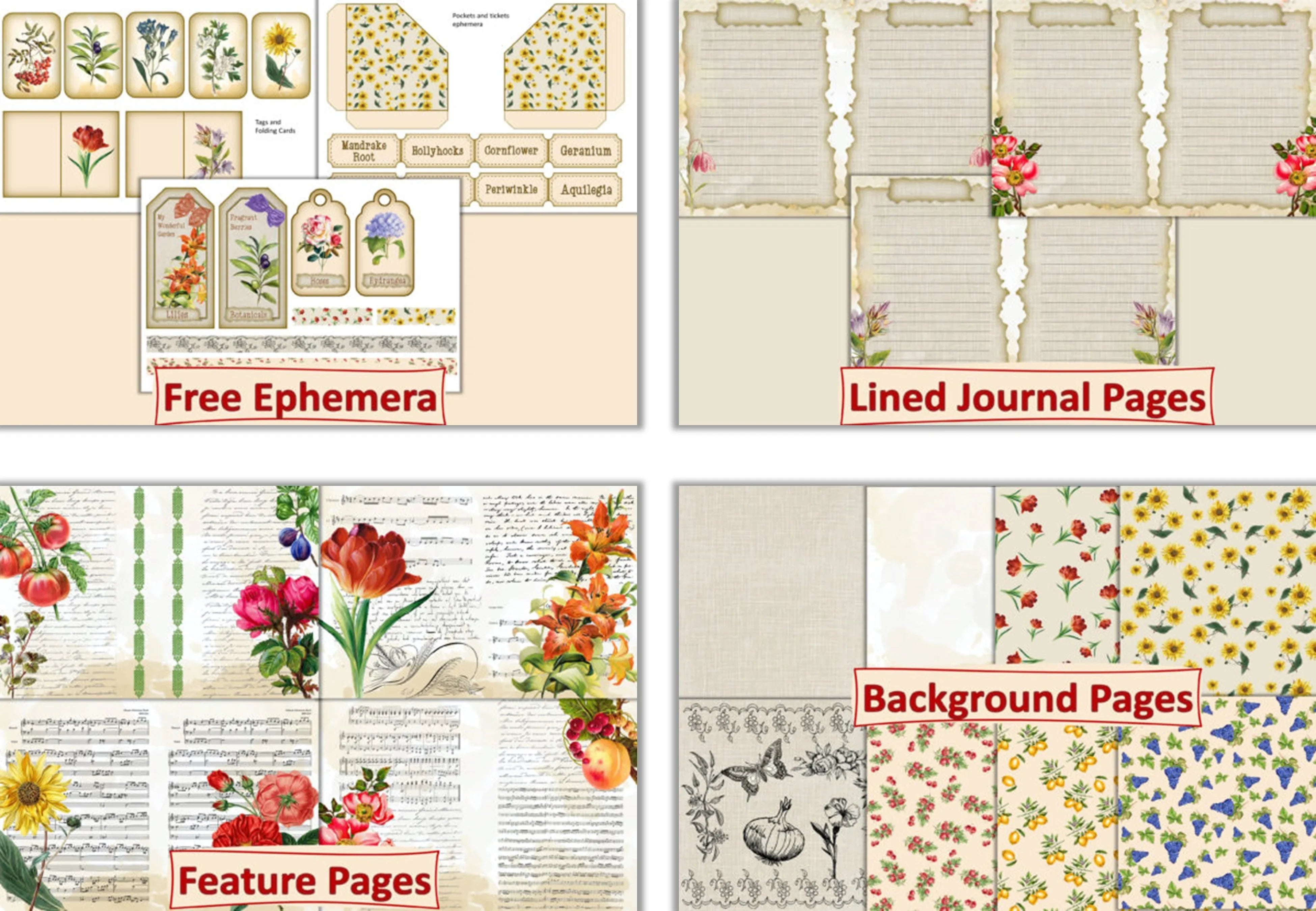 Botanical Free Clipart Bundle - CraftNest - Digital Crafting and Art