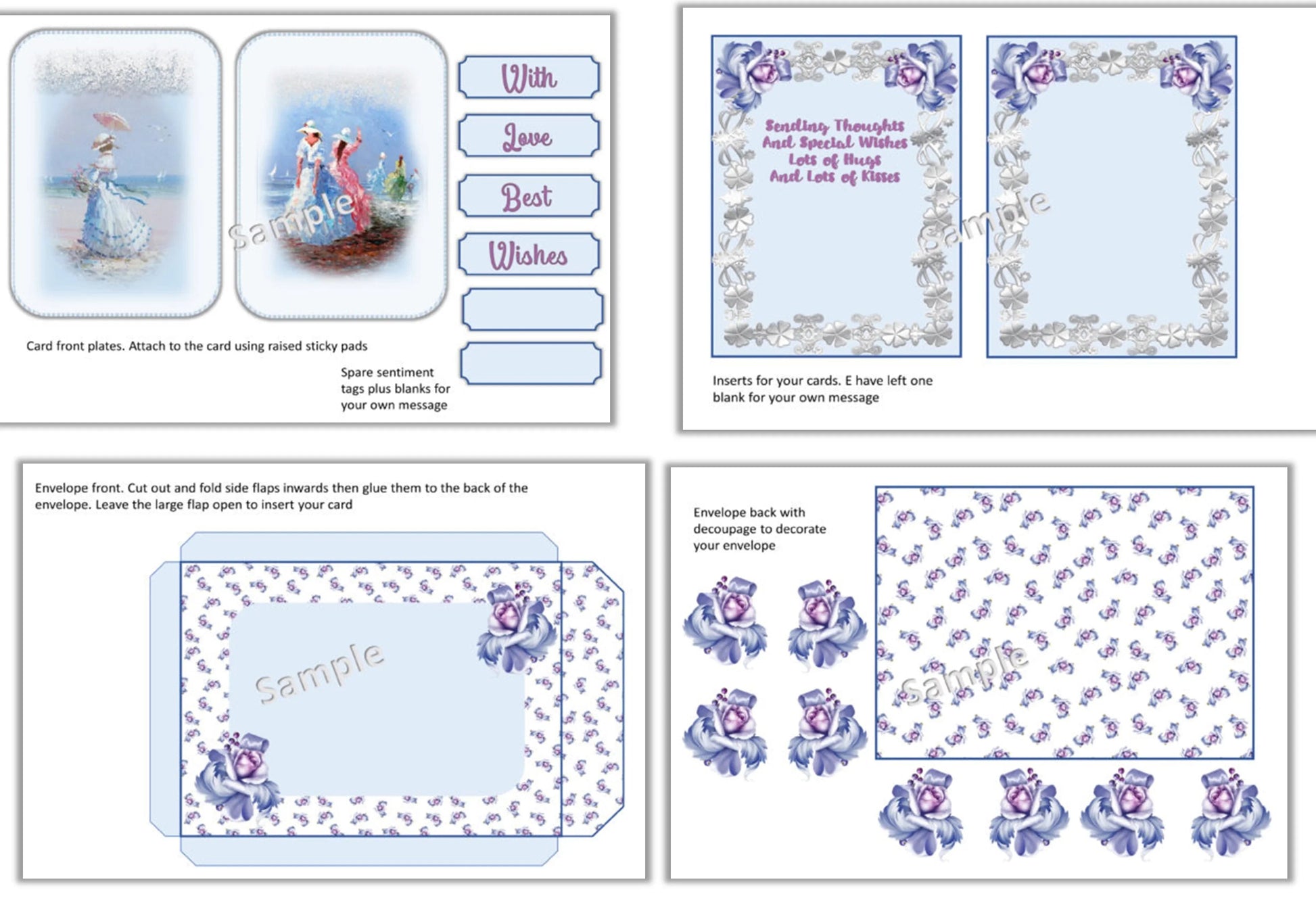 Blue Woman Card Making Clipart Bundle - CraftNest - Digital Crafting and Art