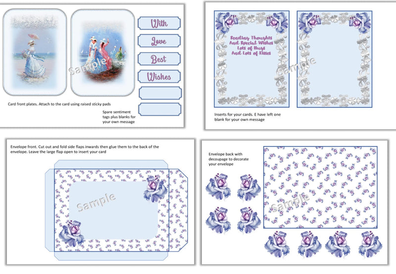 Blue Woman Card Making Clipart Bundle - CraftNest - Digital Crafting and Art