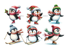 Christmas Penguin Clipart Bundle - CraftNest - Digital Crafting and Art