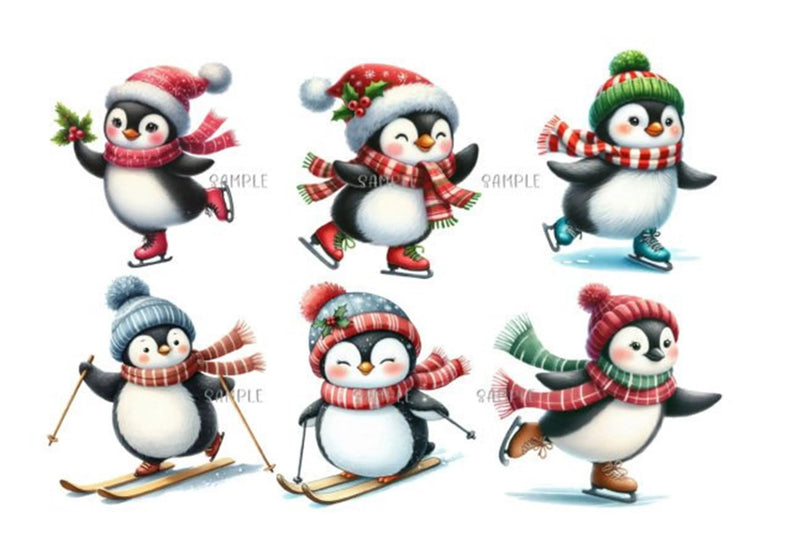 Christmas Penguin Clipart Bundle - CraftNest - Digital Crafting and Art