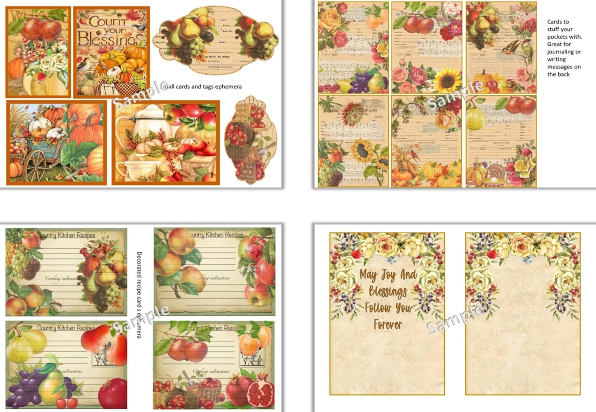Autumn Fall Card Making Junk Journal Bundle - CraftNest - Digital Crafting and Art