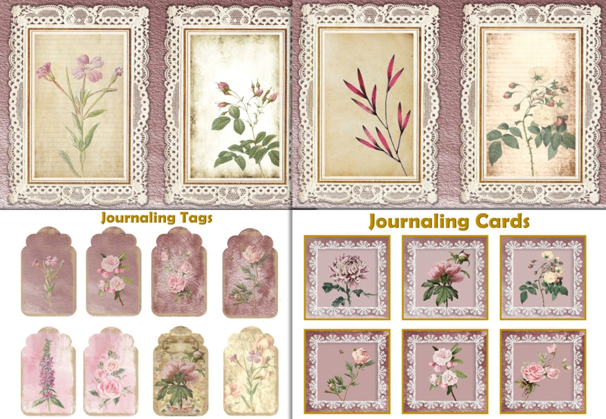 Pink Botanicals Clipart Bundle - CraftNest - Digital Crafting and Art