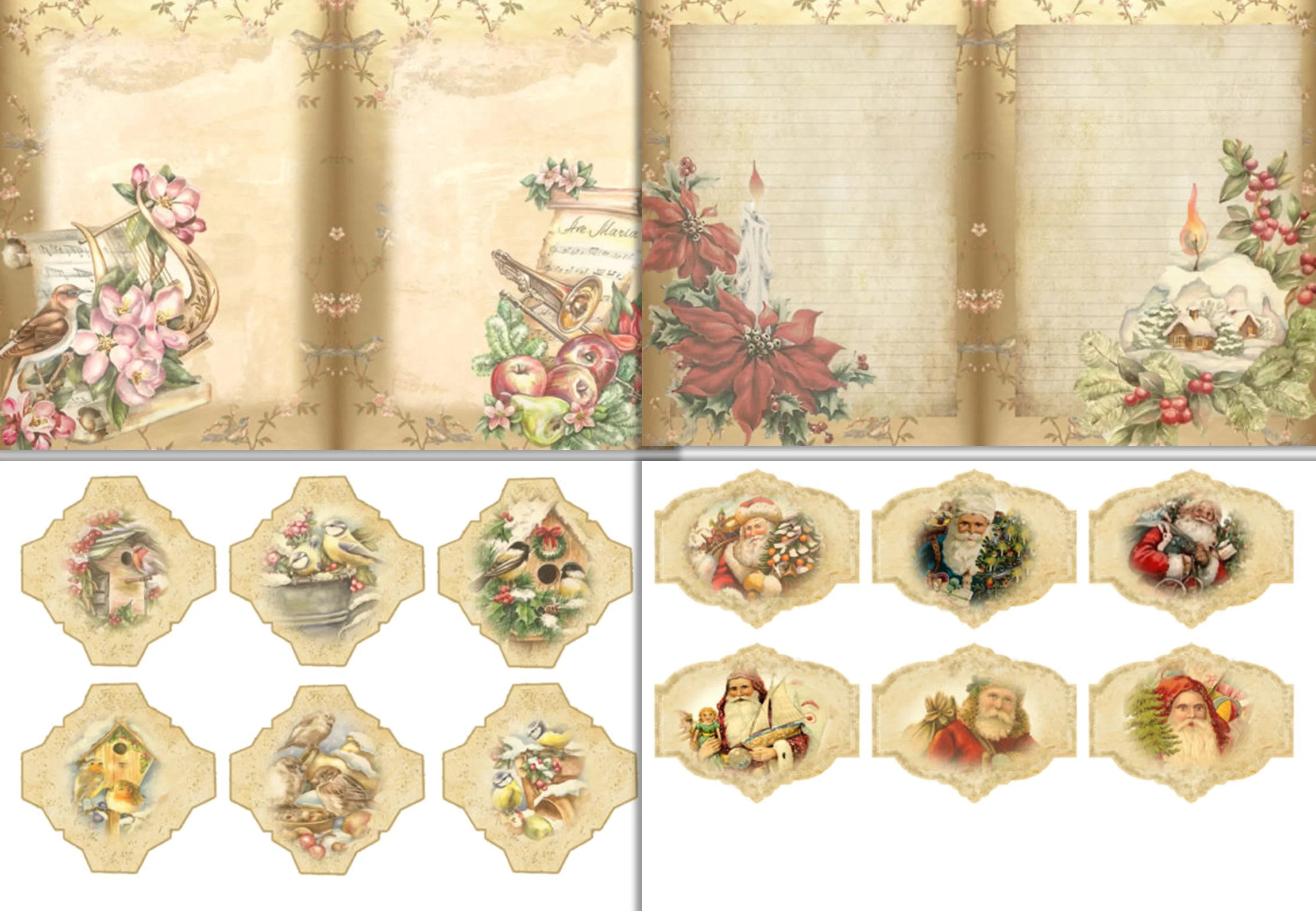 Christmas Backgrounds with Free Tags - CraftNest - Digital Crafting and Art