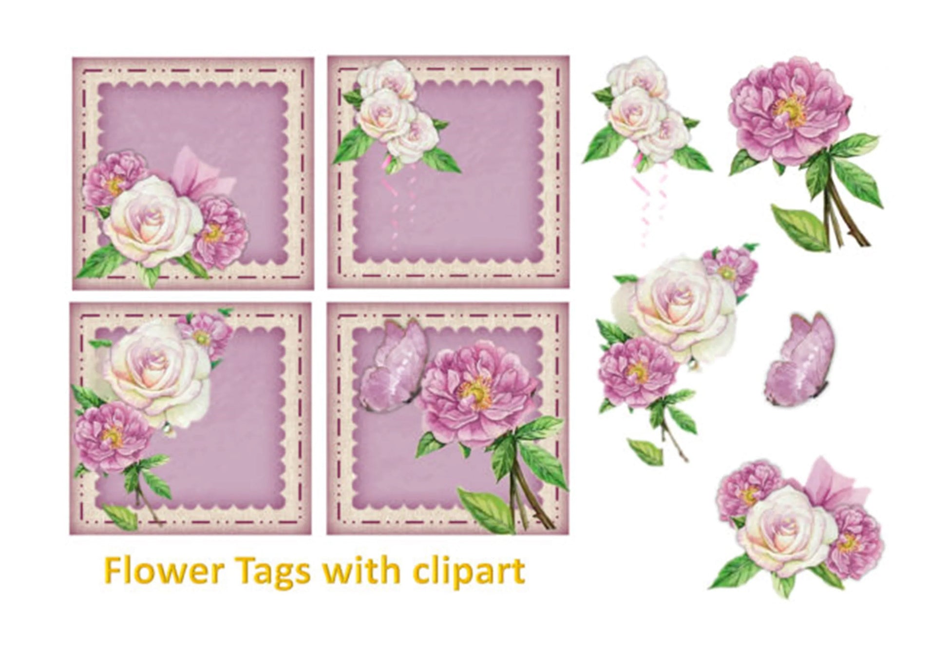 Blossoms and Butterflies Clipart Bundle - CraftNest - Digital Crafting and Art