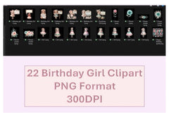 Birthday Girl Clipart Bundle - 22 Pieces - CraftNest - Digital Crafting and Art