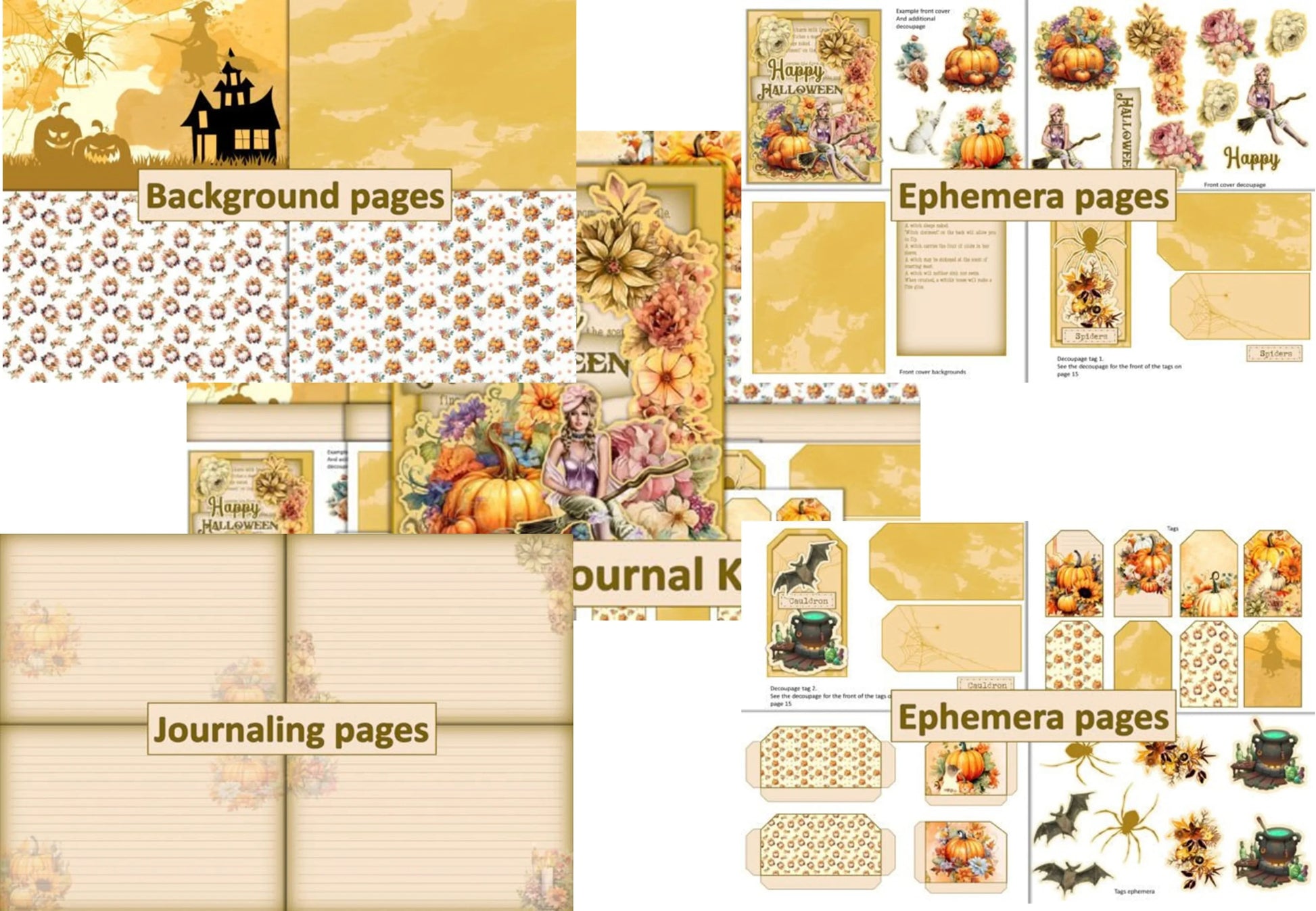 Halloween Junk Journal Clipart Bundle - CraftNest - Digital Crafting and Art