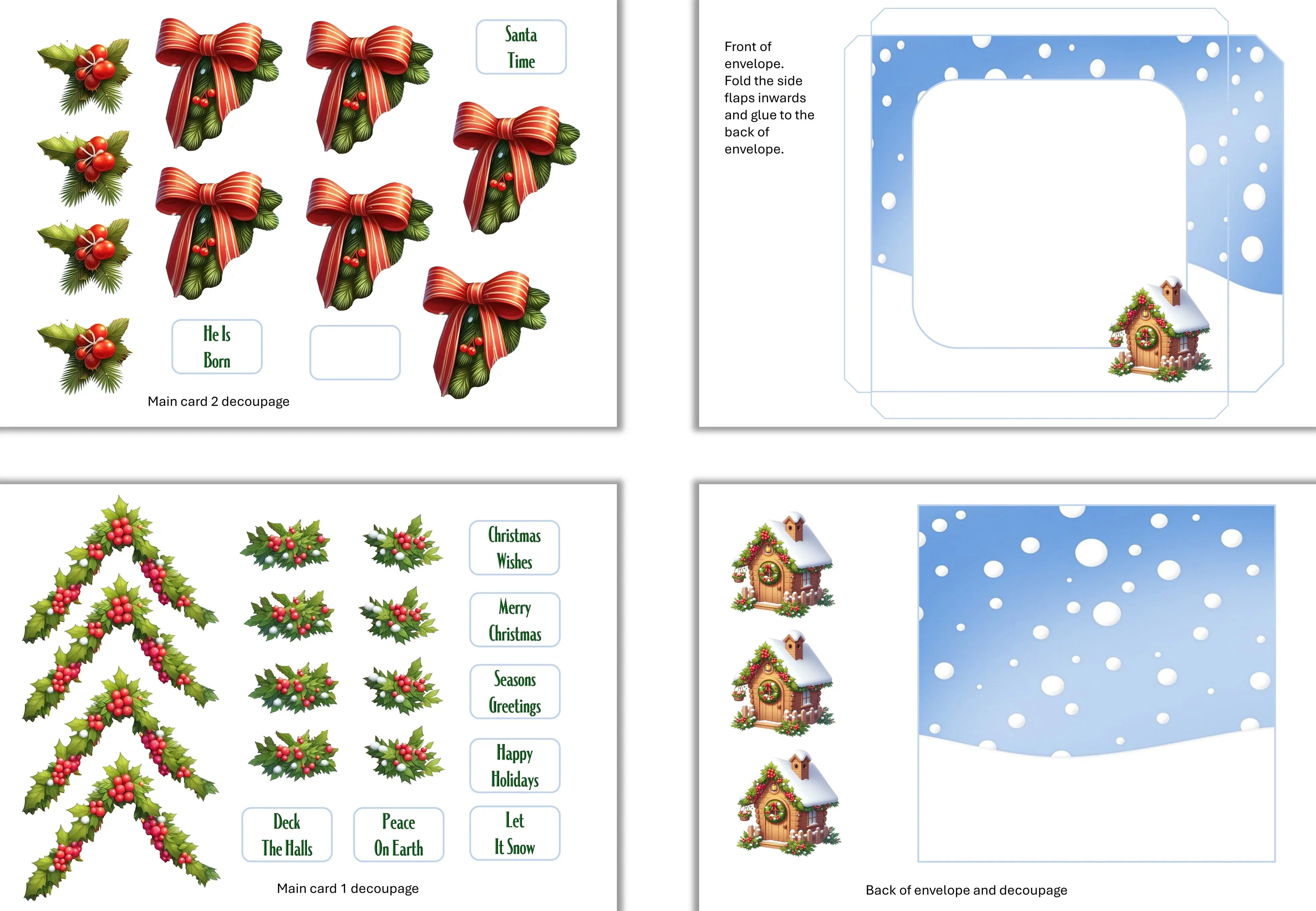 Christmas Birdhouse Card Making Junk Journal Bundle - CraftNest - Digital Crafting and Art