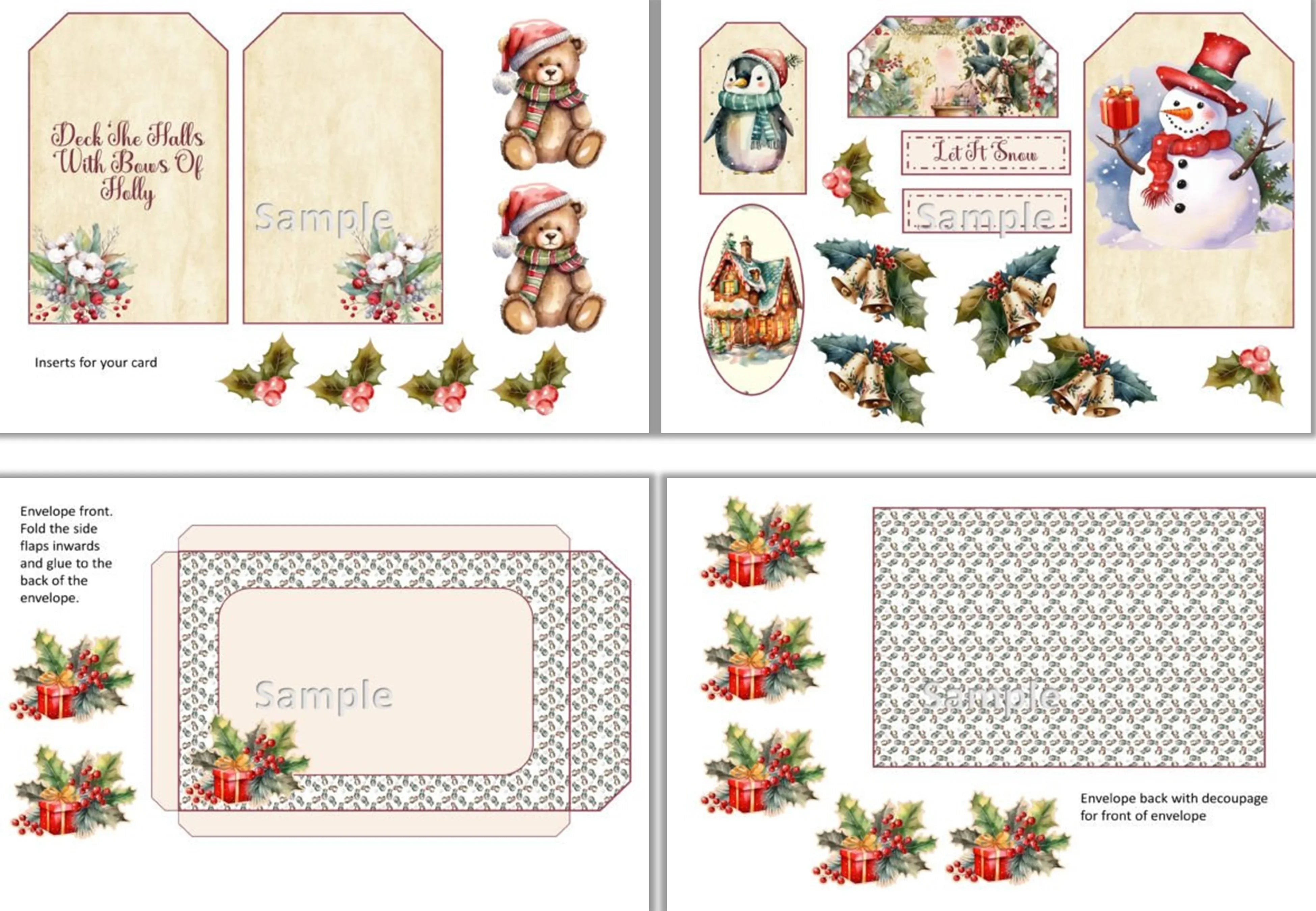 Christmas Card Making Junk Journal Kit - CraftNest - Digital Crafting and Art
