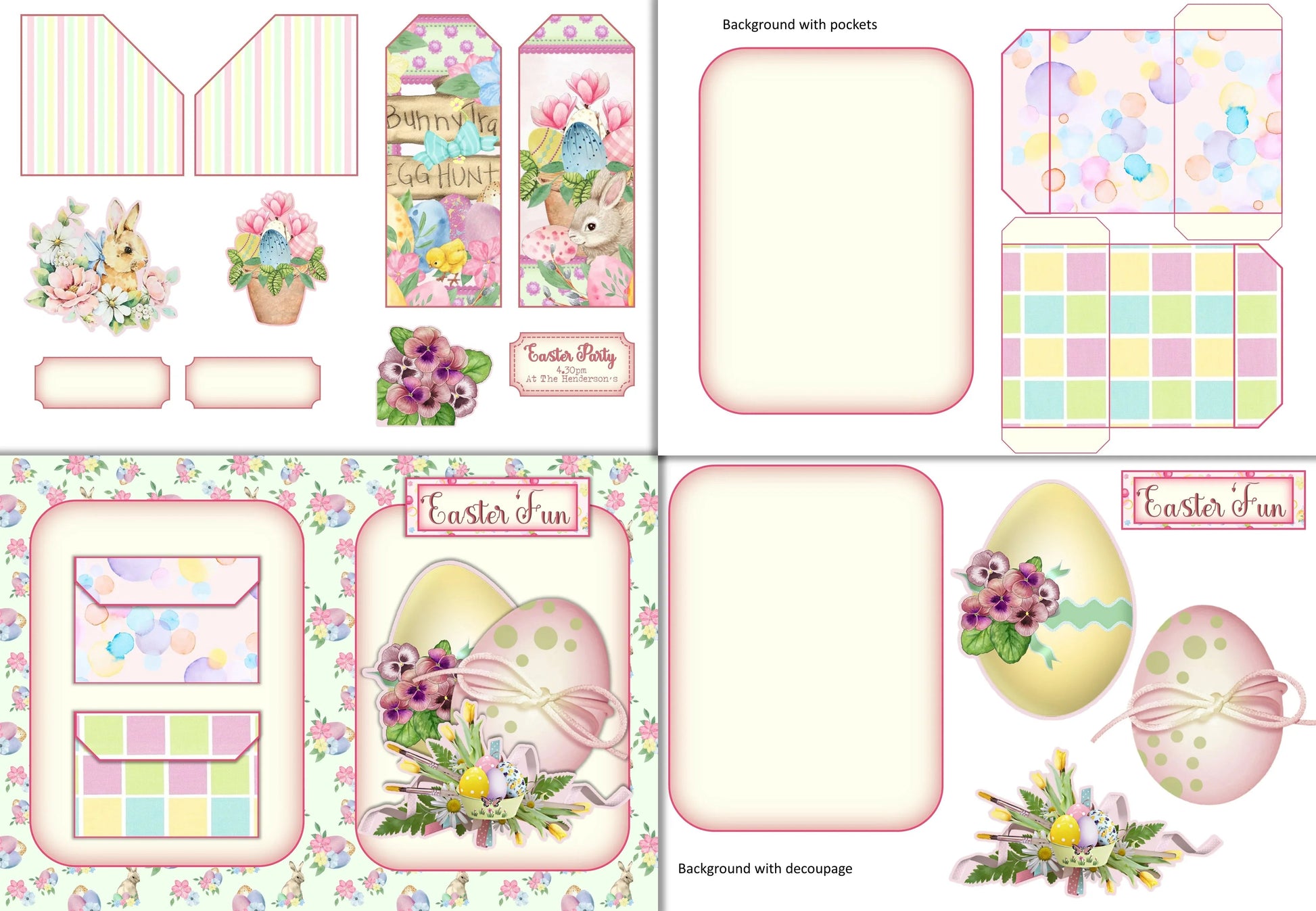 Easter Bunny Junk Journal Clipart Bundle - CraftNest - Digital Crafting and Art