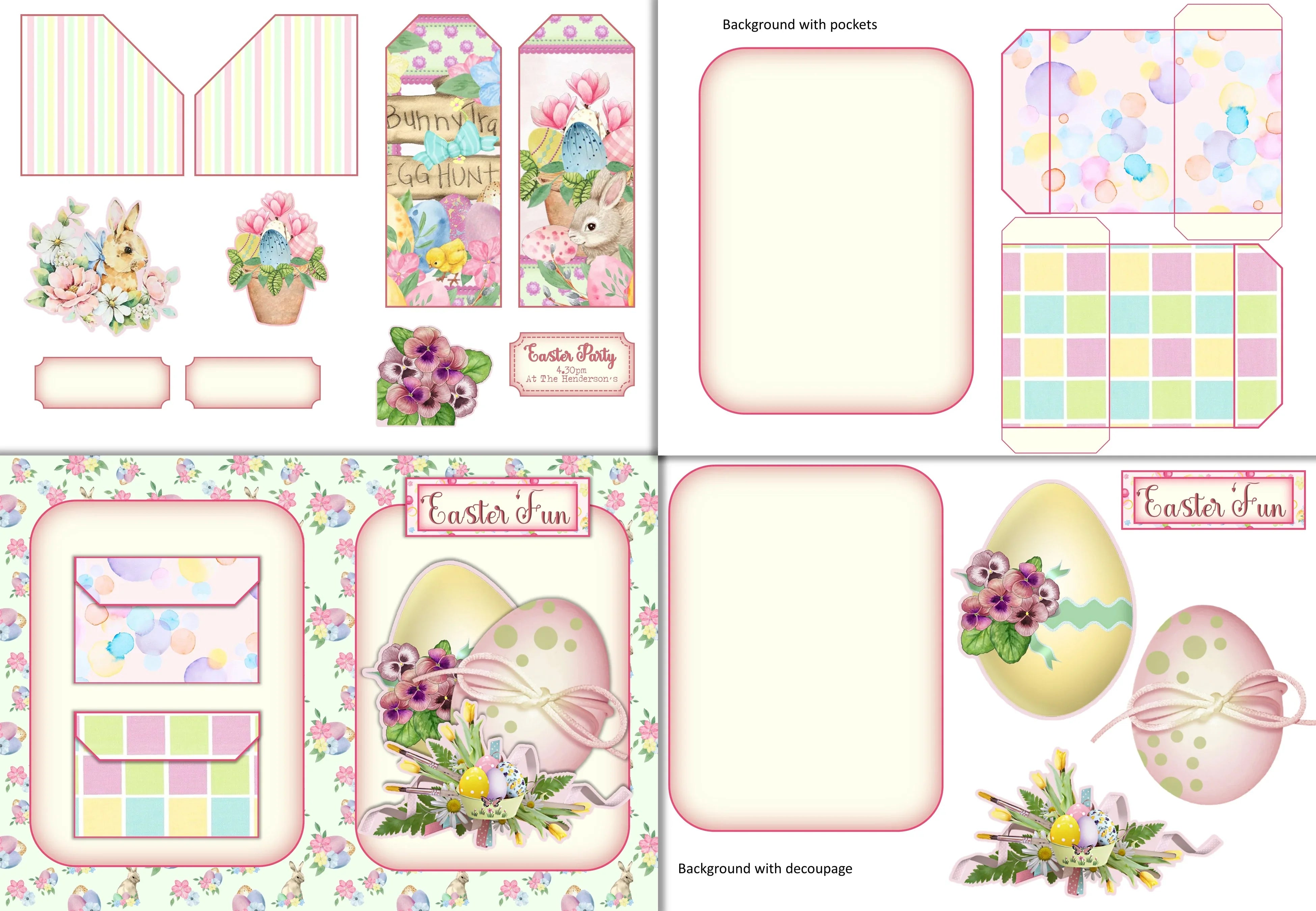 Easter Bunny Junk Journal Clipart Bundle - CraftNest - Digital Crafting and Art