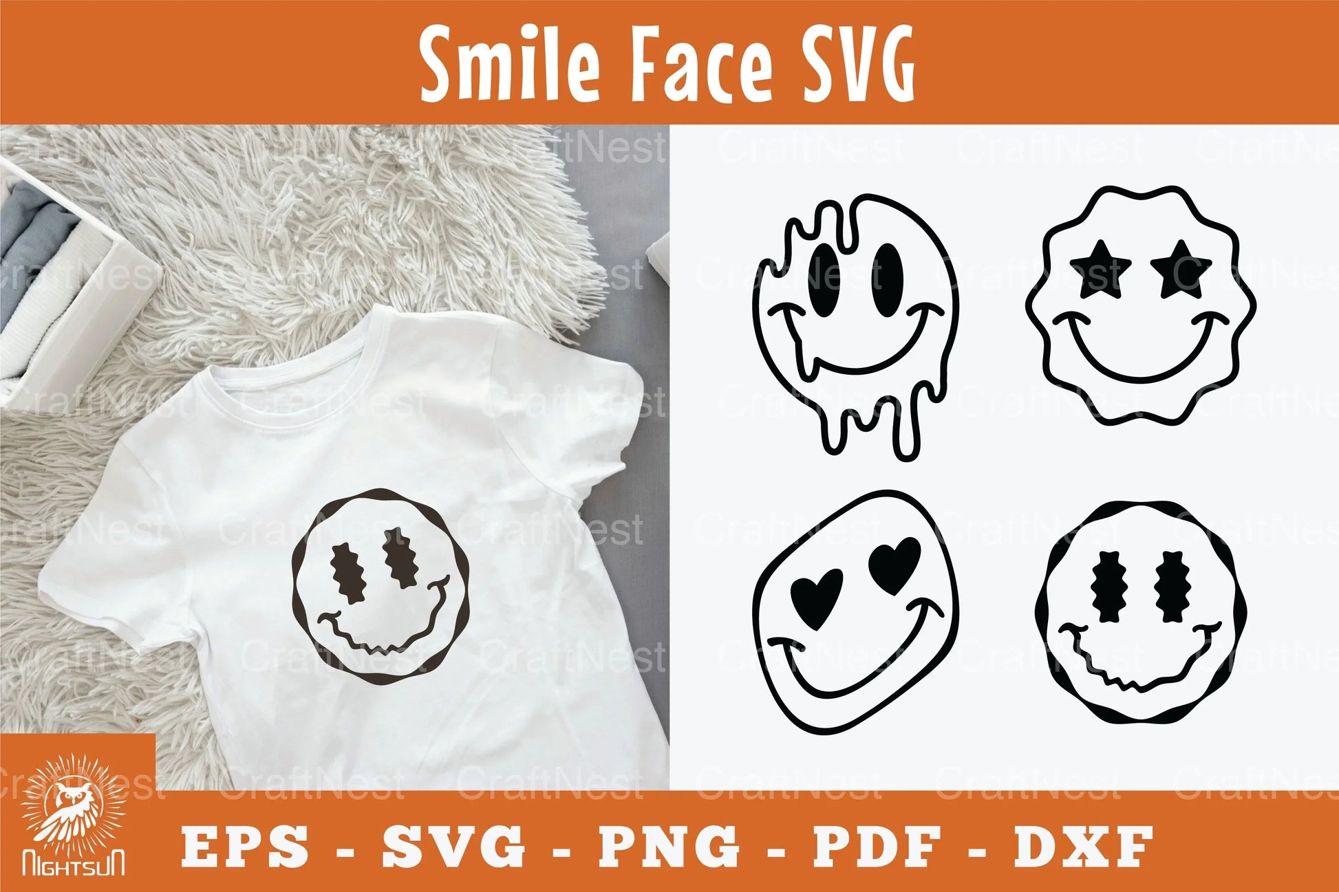 Smile Face Silhouette Clipart Bundle - CraftNest - Digital Crafting and Art