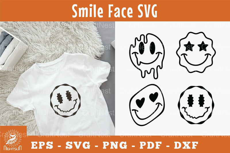 Smile Face Silhouette Clipart Bundle - CraftNest - Digital Crafting and Art