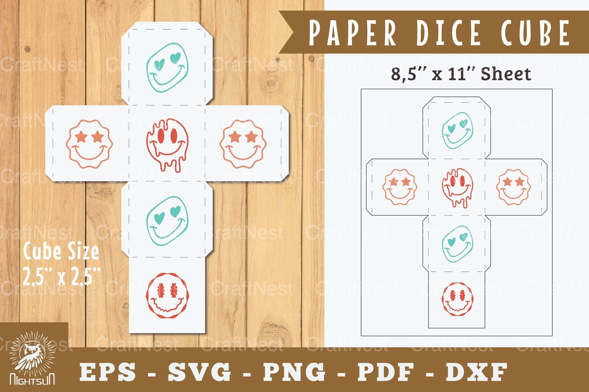 Smile Paper Dice Cube Printable Clipart Bundle - CraftNest - Digital Crafting and Art