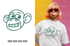Smiling Monkey Animal - CraftNest - Digital Crafting and Art