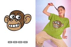 Smiling Monkey Animal SVG Bundle - CraftNest - Digital Crafting and Art