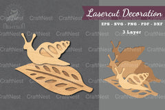 Snail on a Leaf Laser Cut Decoration Clipart Bundle - CraftNest - Digital Crafting and Art