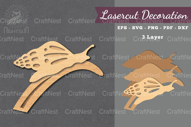 Snail on a Leaf Laser Cut Decoration Clipart Bundle - CraftNest - Digital Crafting and Art