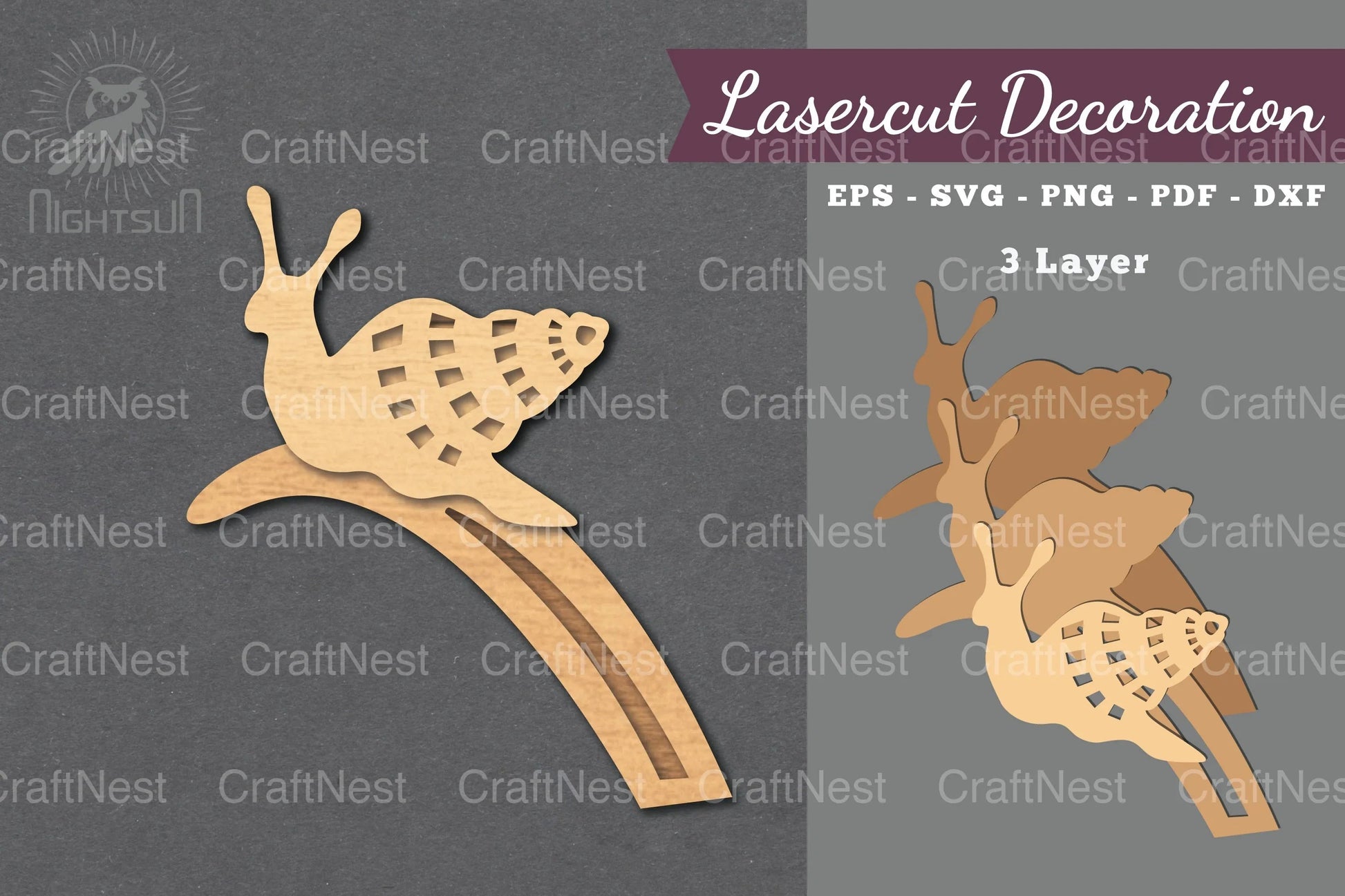 Snail on a Leaf Laser Cut Decoration Clipart Bundle - CraftNest - Digital Crafting and Art