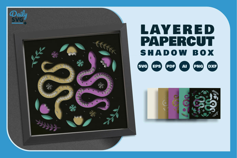 Snake Folk Art Papercut SVG Bundle - CraftNest - Digital Crafting and Art