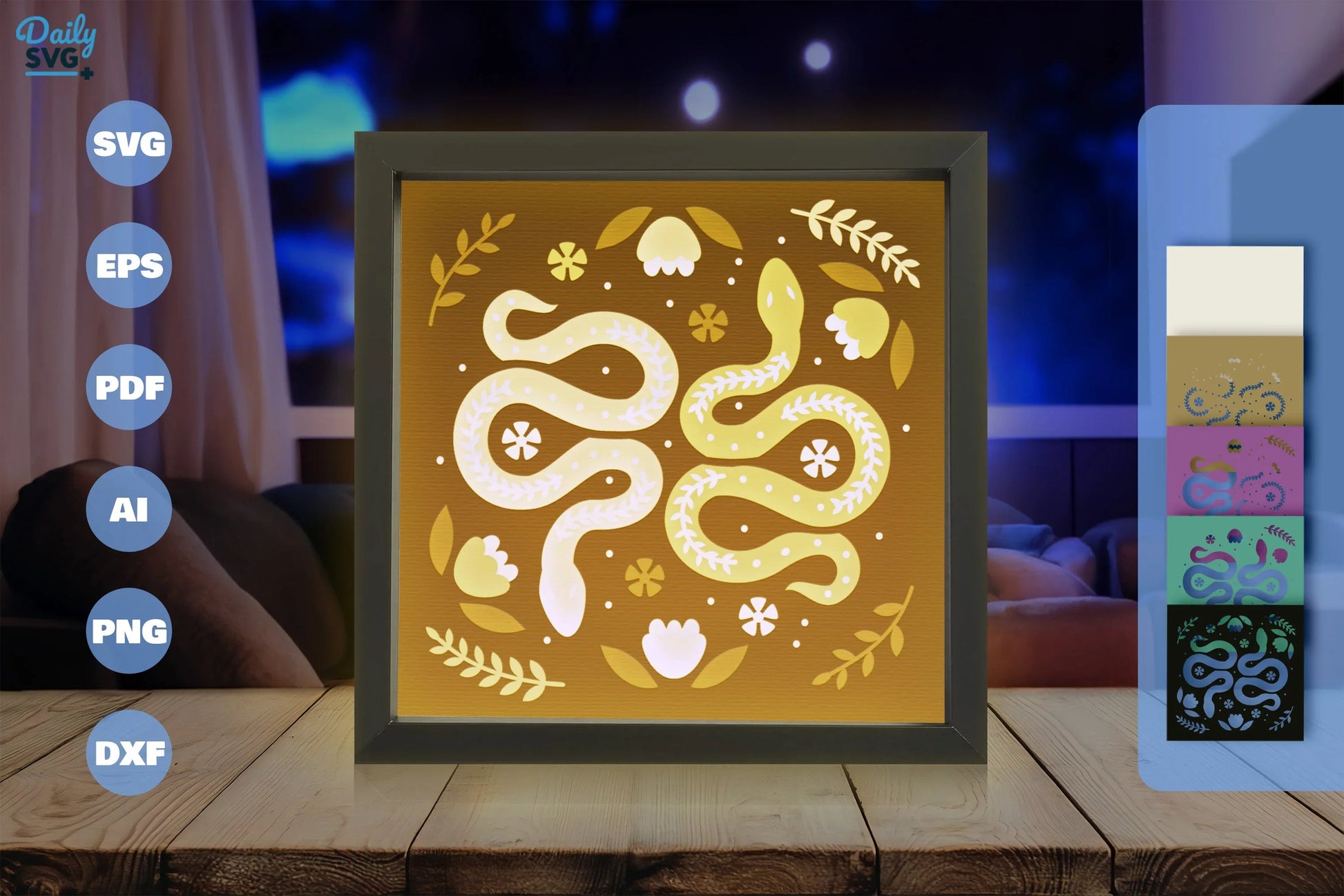 Snake Folk Art Papercut SVG Bundle - CraftNest - Digital Crafting and Art