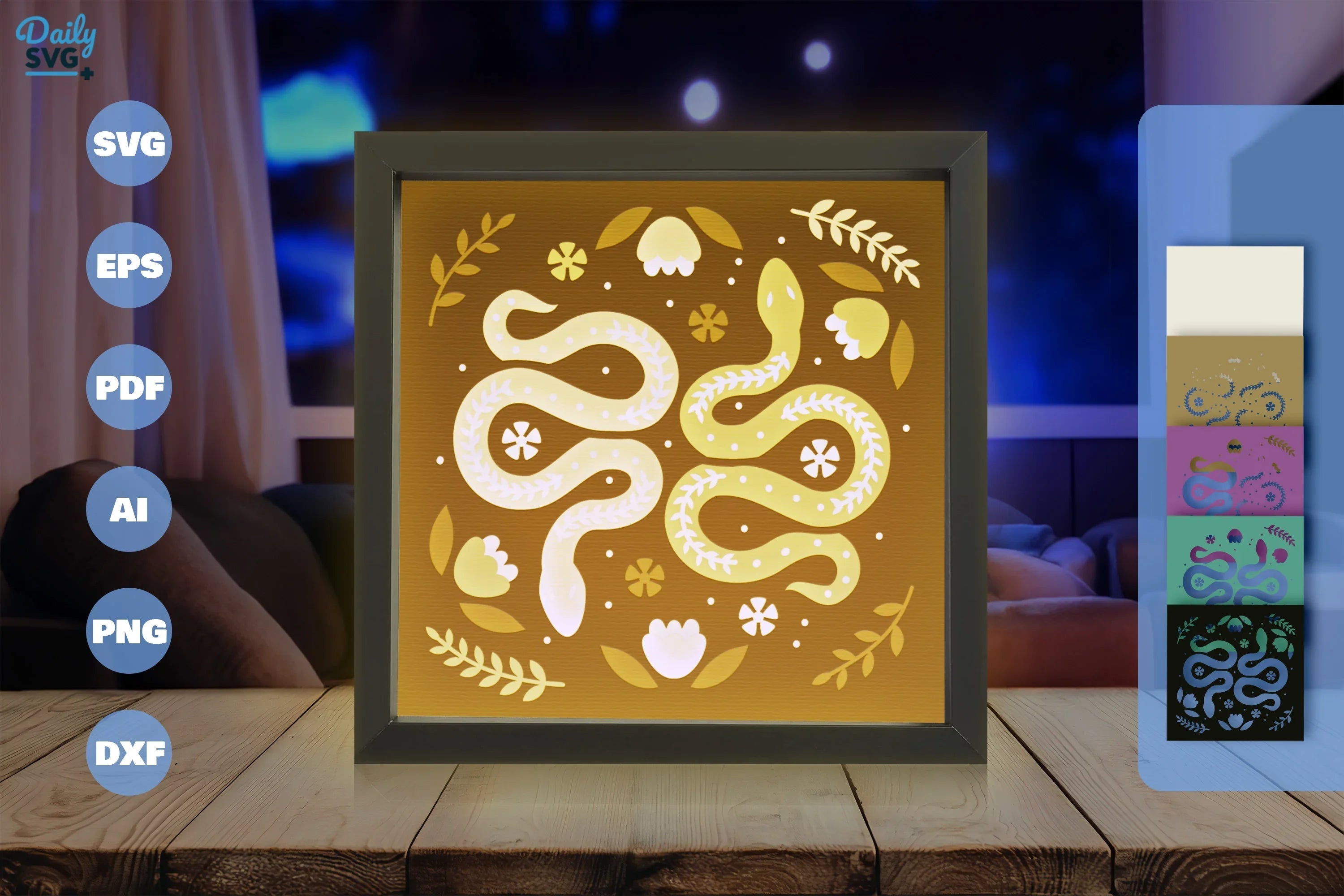 Snake Folk Art Papercut SVG Bundle - CraftNest - Digital Crafting and Art