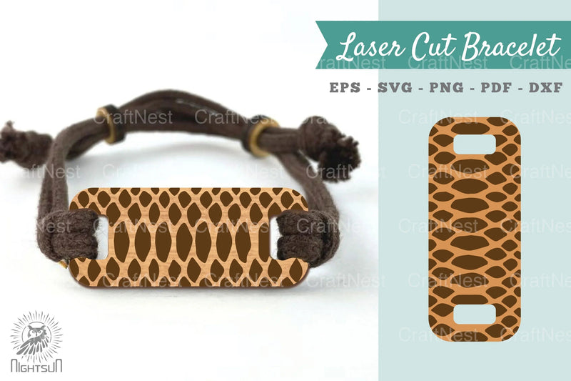 Snake Skin Texture Laser Cut Bracelet SVG Bundle - CraftNest - Digital Crafting and Art