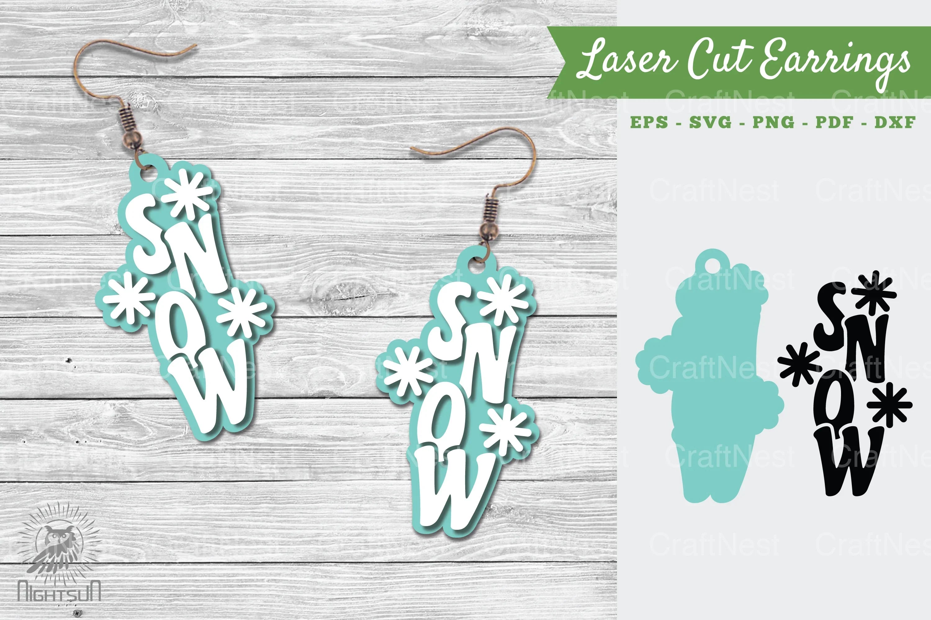Snowflake Laser Cut Earrings SVG Bundle - CraftNest - Digital Crafting and Art