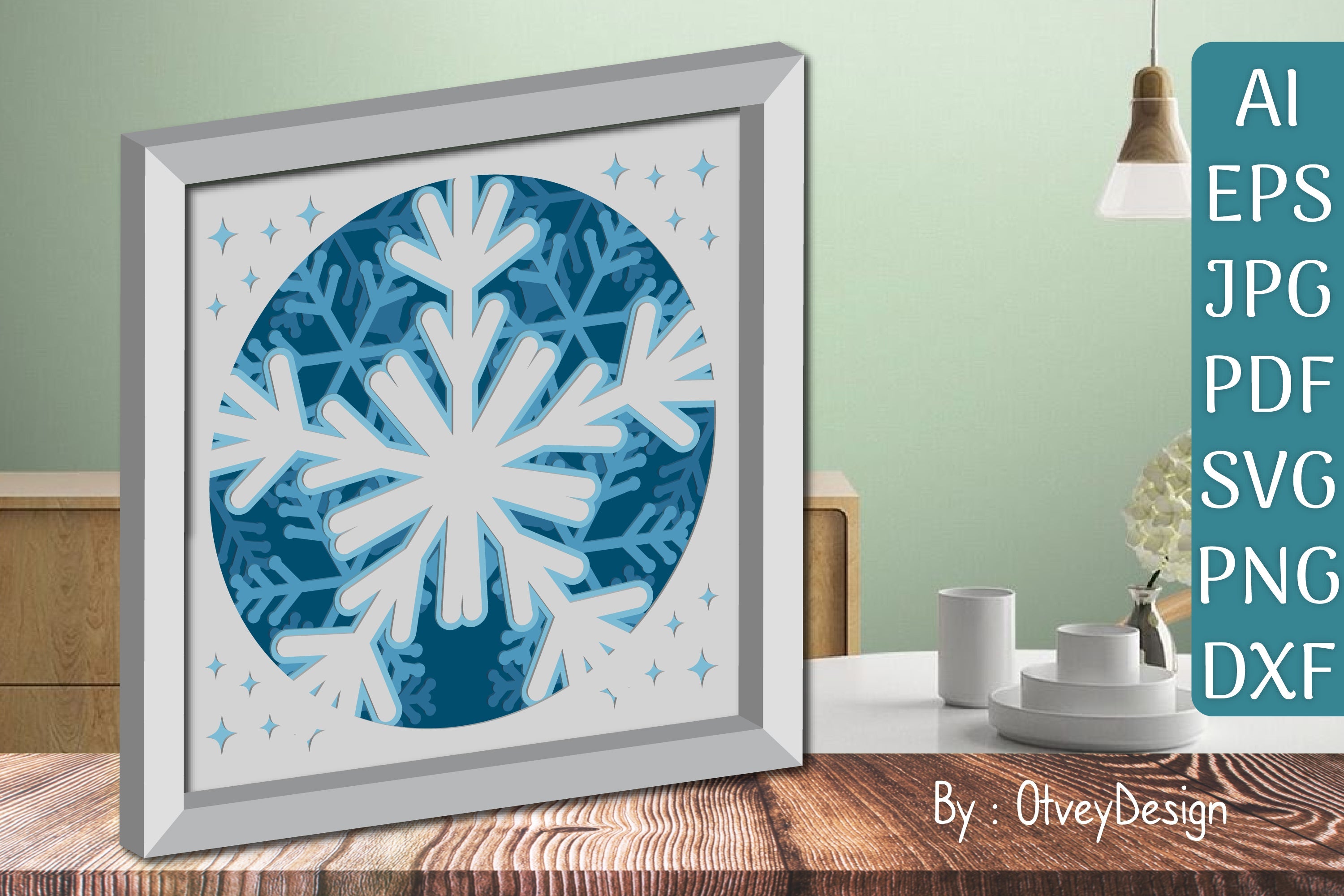 Snowflake 3D Shadow Box Layered Papercut SVG Bundle