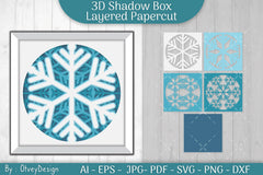 Snowflake 3D Shadow Box Layered Papercut SVG Bundle - CraftNest - Digital Crafting and Art
