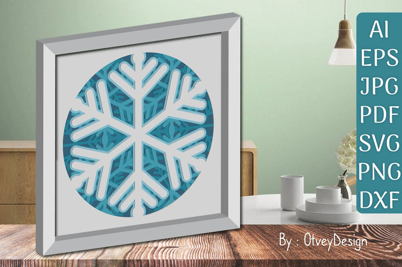 Snowflake 3D Shadow Box Layered Papercut SVG Bundle - CraftNest - Digital Crafting and Art