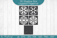 Snowflake 3D Shadow Box Layered Papercut SVG Bundle - CraftNest - Digital Crafting and Art