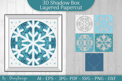 Snowflake 3D Shadow Box Layered Papercut SVG Bundle - CraftNest - Digital Crafting and Art