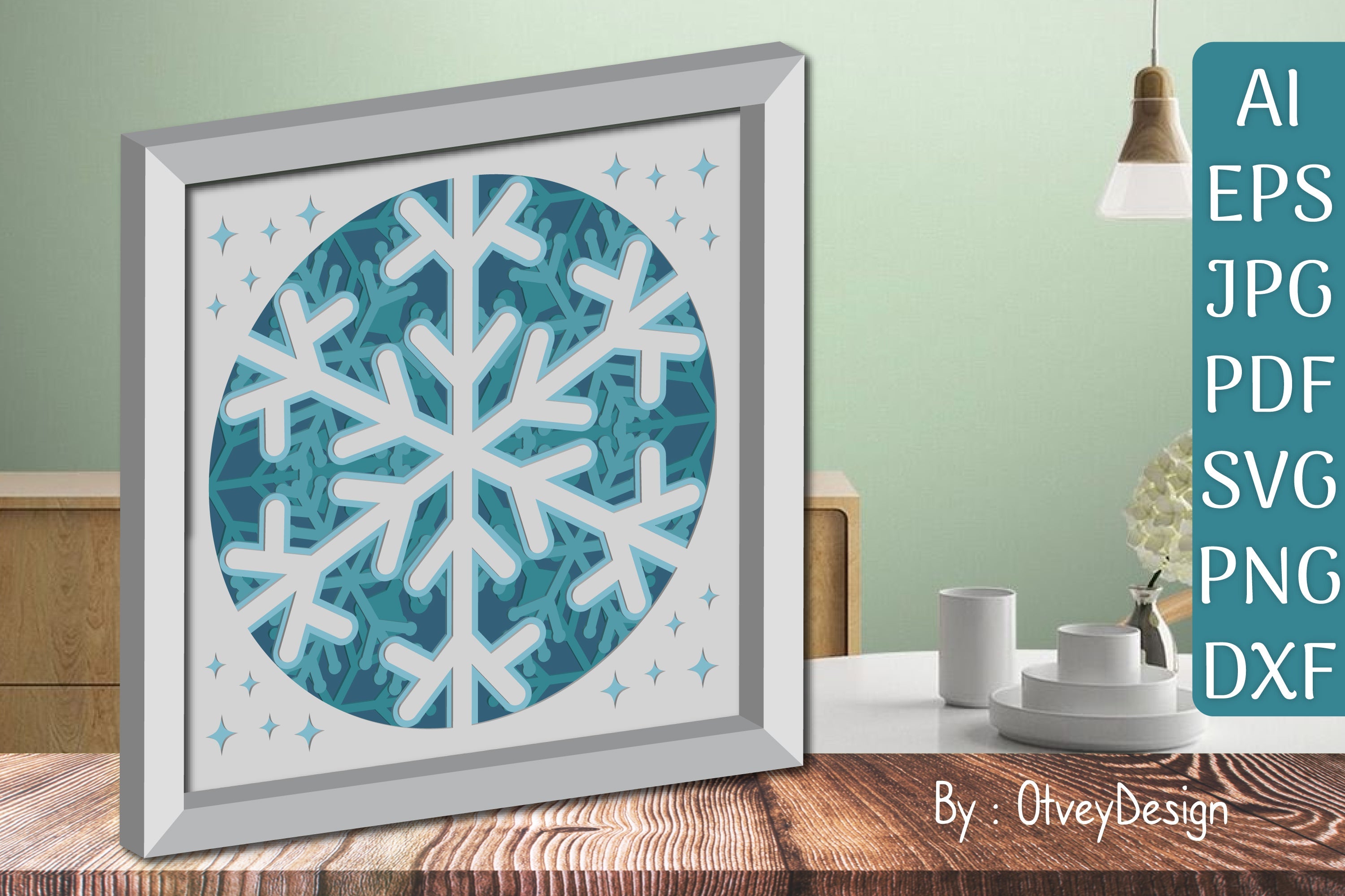 Snowflake 3D Shadow Box Layered Papercut SVG Bundle