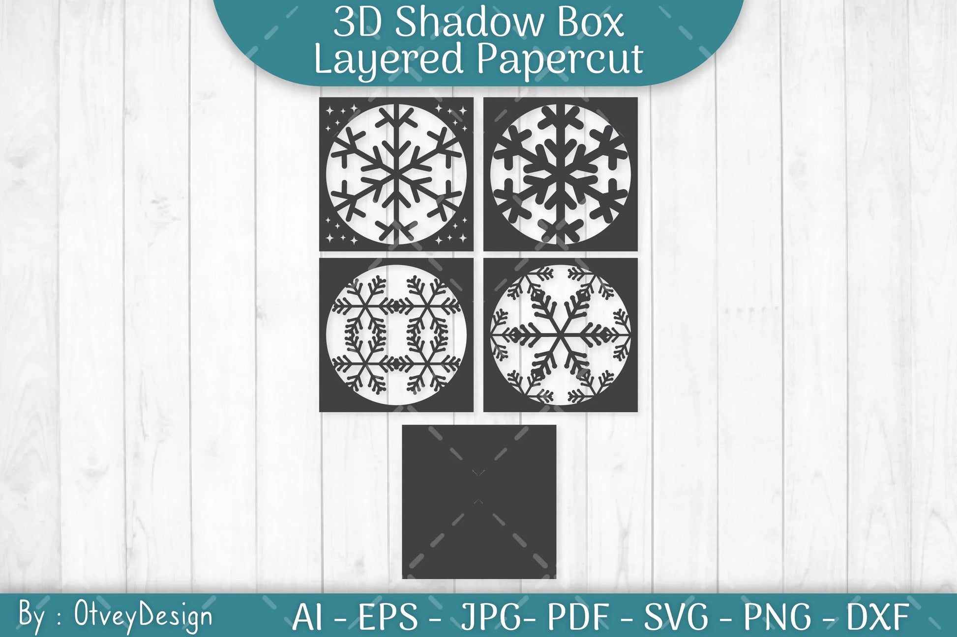 Snowflake 3D Shadow Box Layered Papercut SVG Bundle - CraftNest - Digital Crafting and Art