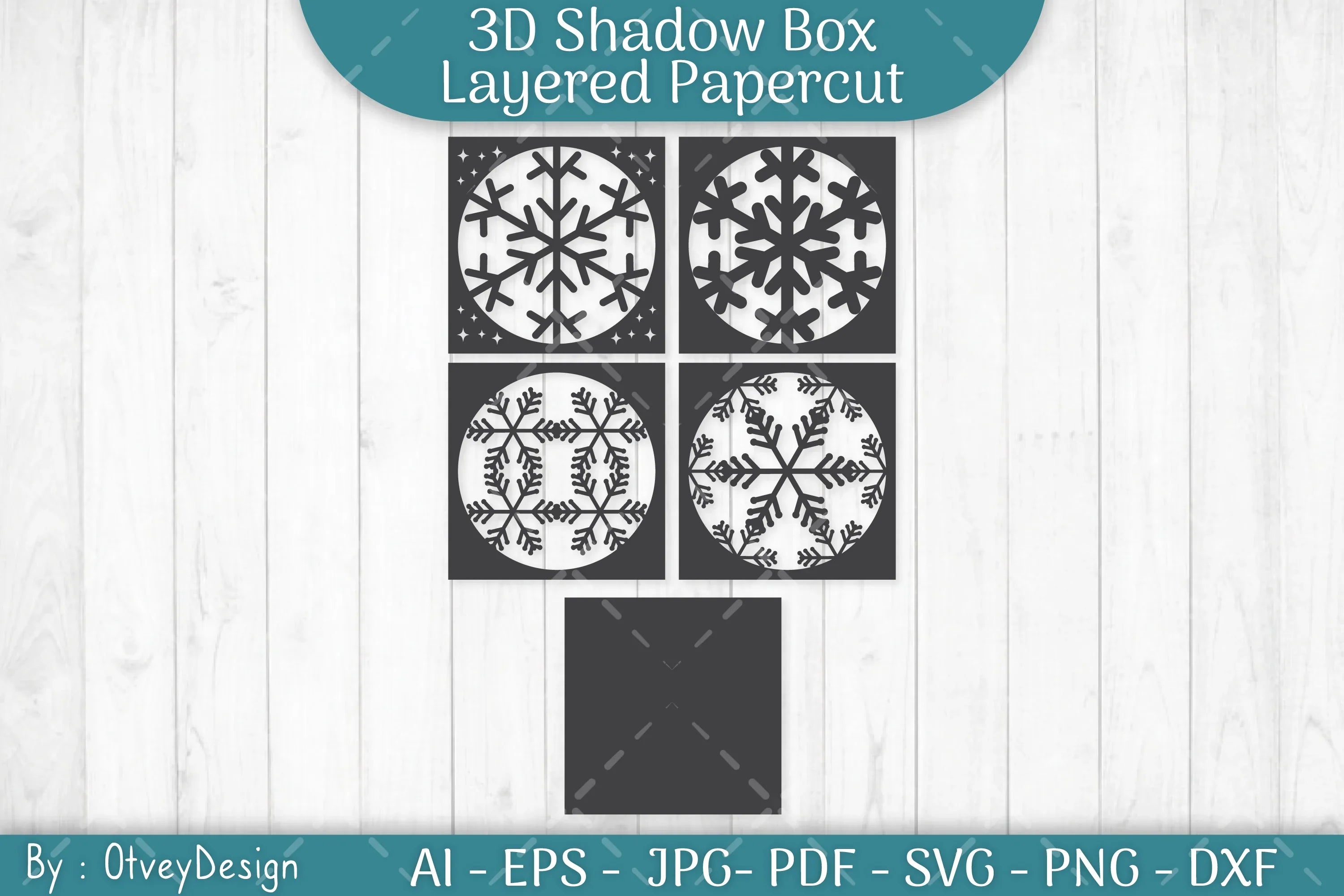 Snowflake 3D Shadow Box Layered Papercut SVG Bundle - CraftNest - Digital Crafting and Art