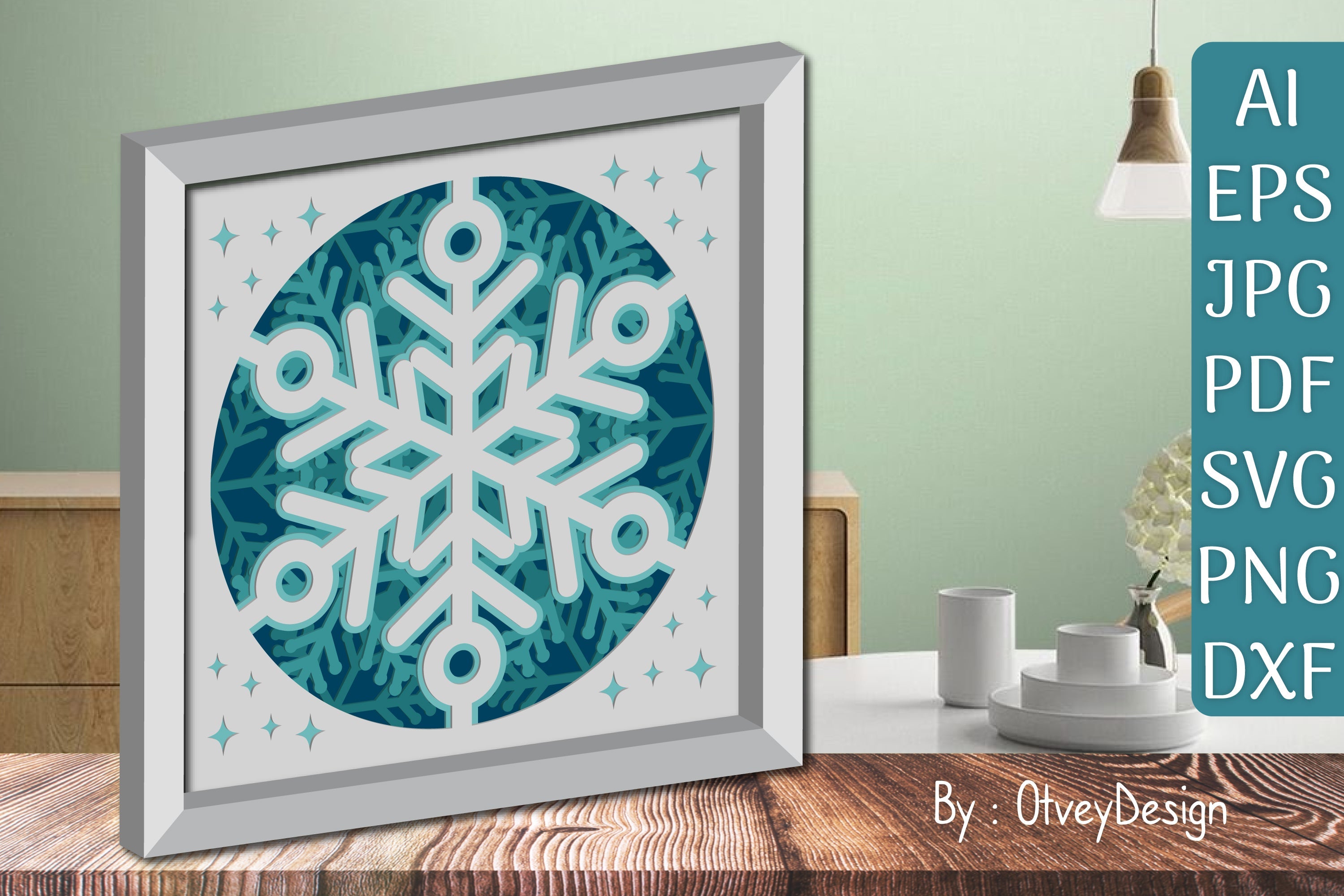Snowflake 3D Shadow Box Layered Papercut SVG Bundle